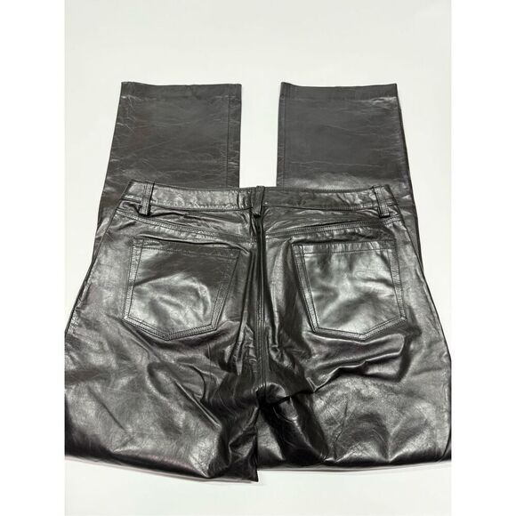 Gap Boot Cut Black Genuine 100% Leather Pant Size 14 NWOT - Picture 3 of 5